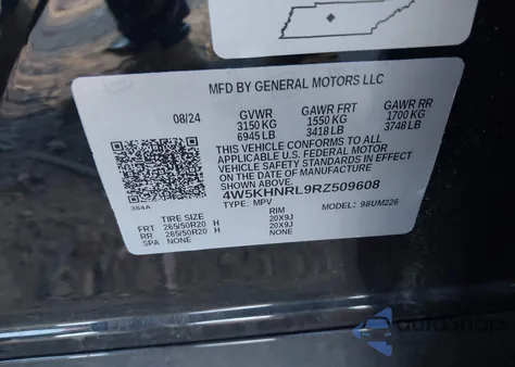 2024 Acura Zdx A-Spec из США, поврежденный, VIN 4W5KHNRL9RZ509608